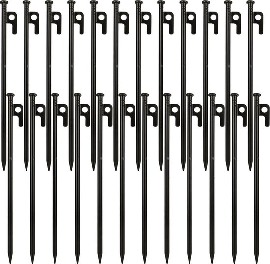 VIDETOL 24pcs Carbon Steel Tent Pegs, Pegs, Pegs, Pegs, Pegs, Sturdy 30