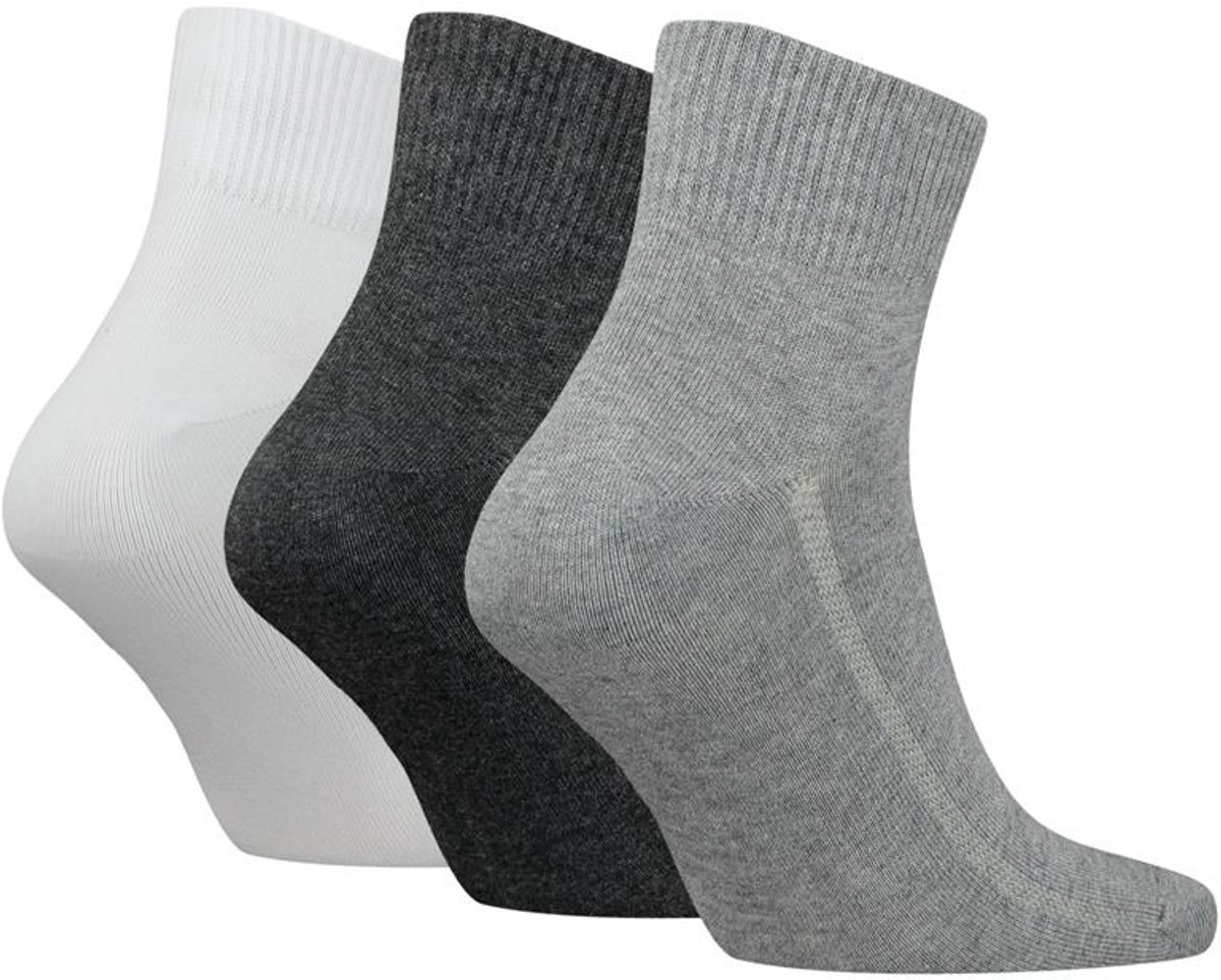 Levi's - 6-Pack - Kwart Sokken - Gerecycled Katoen - Heren / Dames - grijs - 35-38 - 701224673