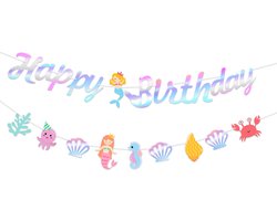 LUQ - Zeemeermin Happy Birthday Slinger Kinderfeestje Slingers Verjaardag Versiering Mermaid Feestartikelen