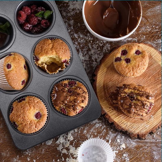 HaWare Roestvrijstalen muffinvorm voor 12 muffins