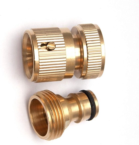 4 stuks Messing , G1/4 perslucht-, 1/4 inch binnendraad verbindingsstuk, DN8 schroefdraad messing zeskant koppelingsverbinder, dubbele aansluitnippel, voor buisverbinding voor water, lucht