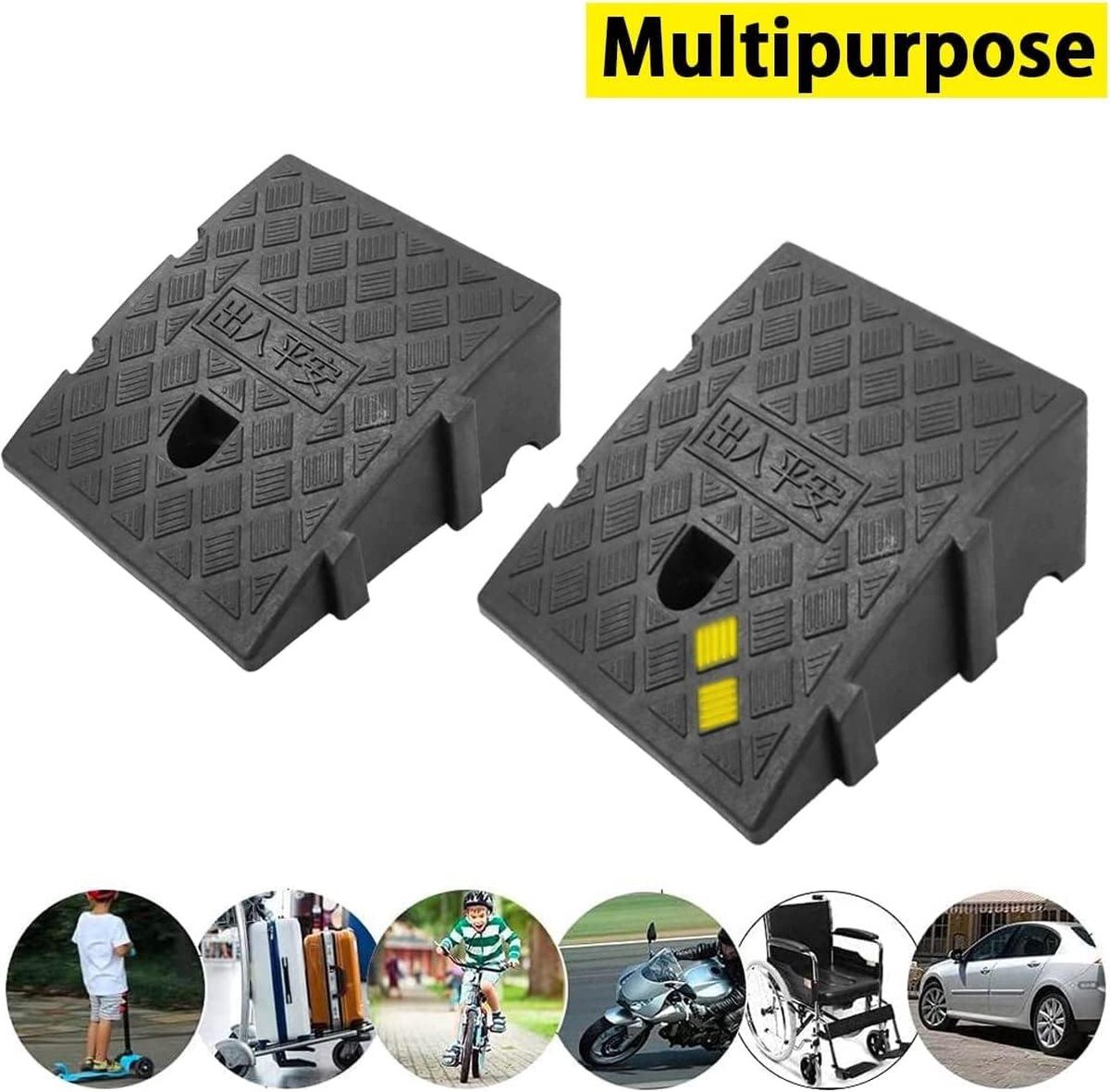 Kunststof Stoepranden Draagbare Lichtgewicht Heavy Duty Drempel Draagbare Opritset voor Auto Fiets Motorfiets Rolstoel,50×50×16cm