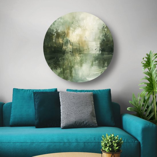 Cercles muraux expressionnisme abstrait - Tableau art moderne rond - Tableau Salon - Décoration salon industriel - Tableau Forex - Décoration murale chambre cercle mural forex 90x90 cm