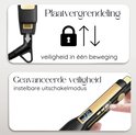 Fer à lisser Sansbeauté avec verrouillage des plaques pour la sécurité et fonction d'arrêt automatique avancée.