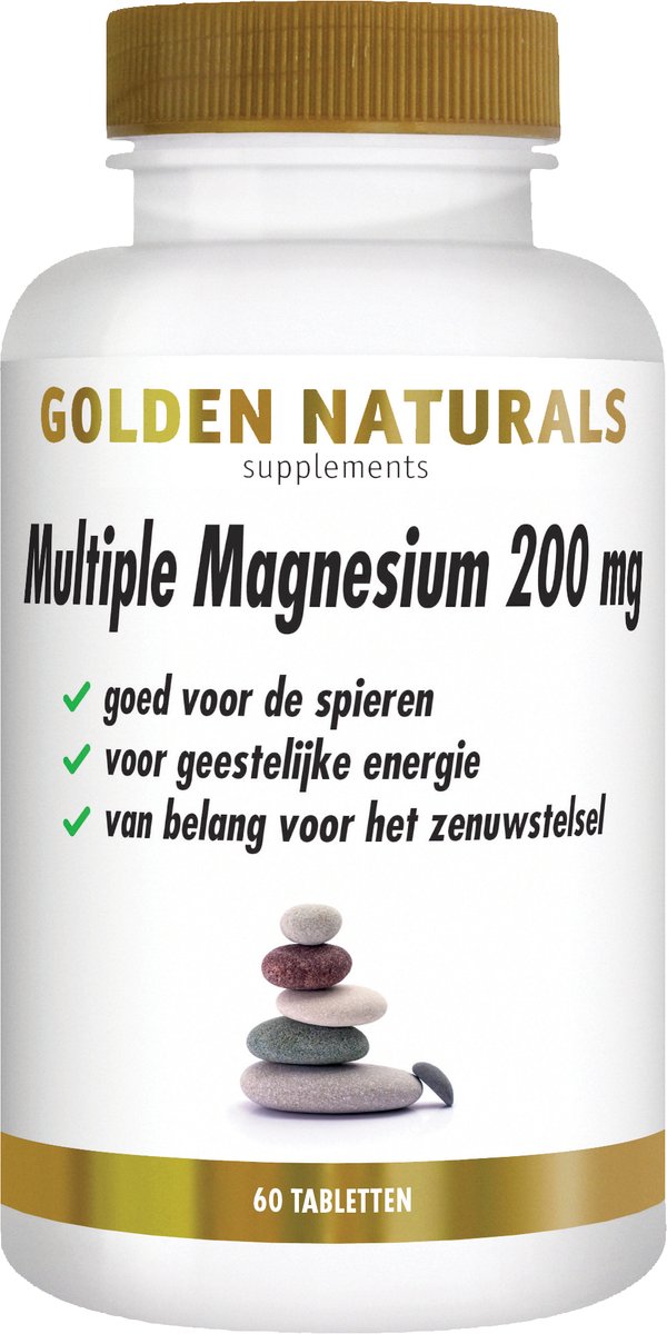Goedkoopste Golden Naturals Multiple Magnesium 200mg (60 veganistische tabletten