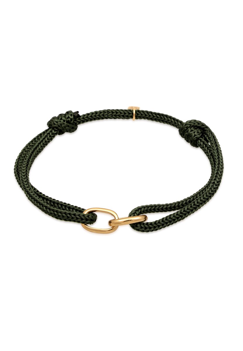 KUZZOI - Armband - Heren schakels ovaal met nylon in 925 sterling zilver - Heren