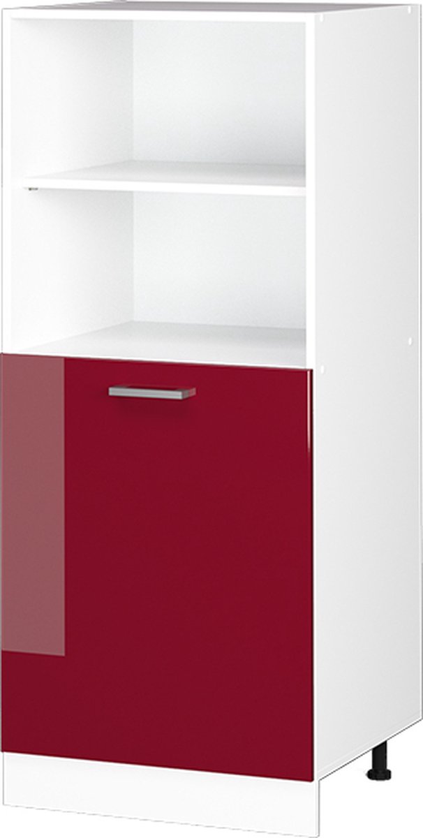 Vicco R-Line Universele voorraadkast – 60 cm met open vakken en deur Bordeauxrode hoogglans
