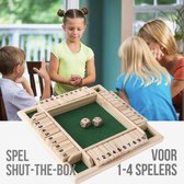 Allernieuwste.nl® Shut the box - Dobbelspel - 1 - 4 spelers - Houten Bordspel - Drankspel - Denkspel - Gezelschapsspel voor volwassenen en kinderen