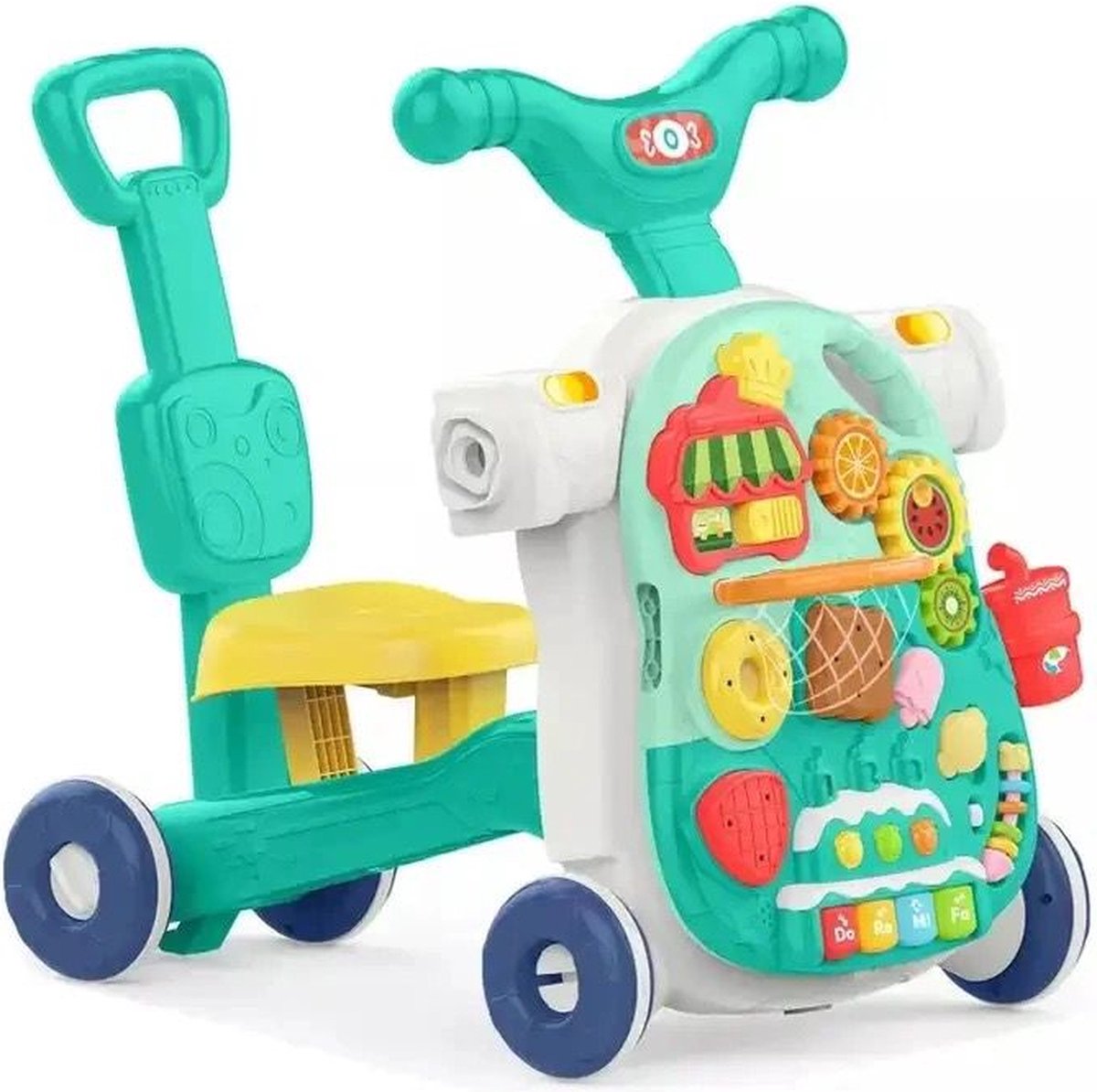 Playos® - Looptrainer en Tafel - 5 in 1 - Mintgroen - met Licht en Geluid - Educatief Babyspeelgoed - Loopwagen - Leren Lopen - Baby Walker - Looptrainer - Step - Duwfiets – foto 2