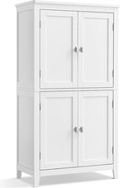 Rootz Classic White Bathroom Cabinet - Storage Unit - MDF Furniture - Spacious Design - Easy Assembly - 30cm x 60cm x 110cm