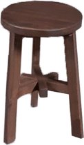Jaxon Ronde Kruk - ø35x35x50 cm - Bruin - Teak - krukje hout, krukjes om op te zitten, krukje badkamer, krukjes om op te zitten volwassenen, krukje make up tafel, kruk, krukje, houten krukje,