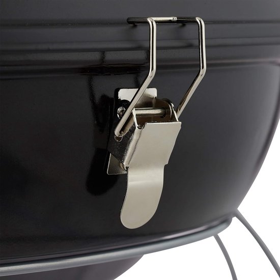 kogelbarbecue draagbaar, met deksel, fijne bbq, picknickbarbecue groot oppervlak, houtskolen, Ø36cm, zwart — afbeelding 5