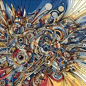 Line art relief schilderij | Line Relief: Exploring the Depths of Artistic Expression Through Texture | Kunst - 40x40 centimeter op Canvas | Foto op Canvas