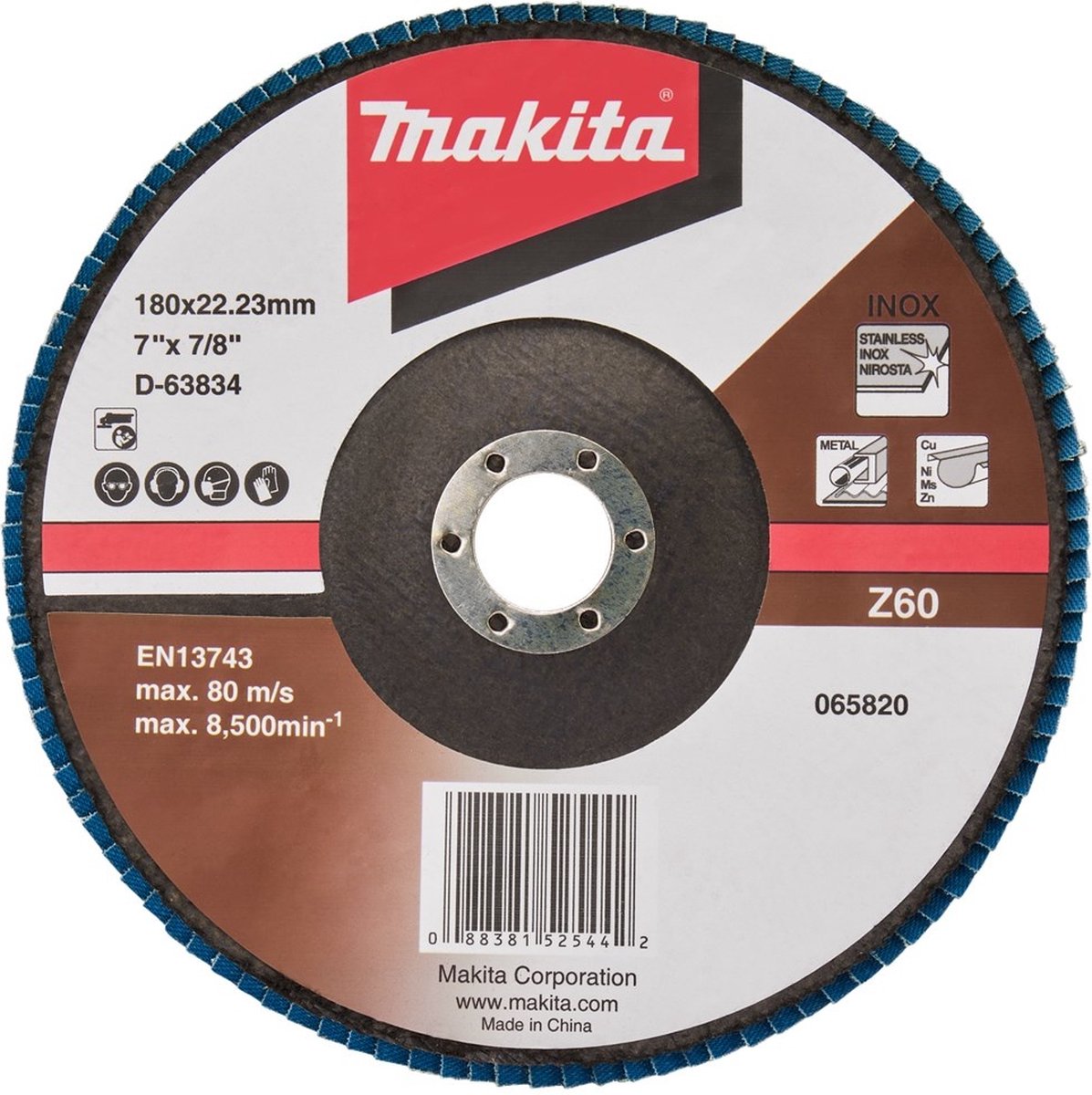 Makita D-63834-10 Lamellenschuurschijf Z60 | 180mm | 10 stuks