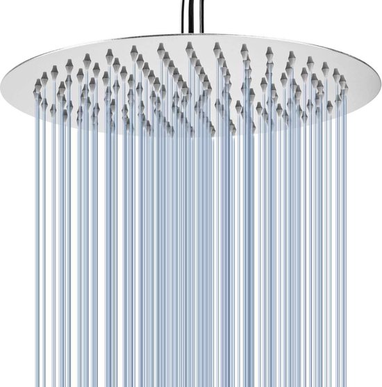 Voolan Regendouchekop met gefilterde, krachtige grote regendouchekoppen van roestvrij staal, watervalfilter, douchekop voor hard water (15 cm chroom