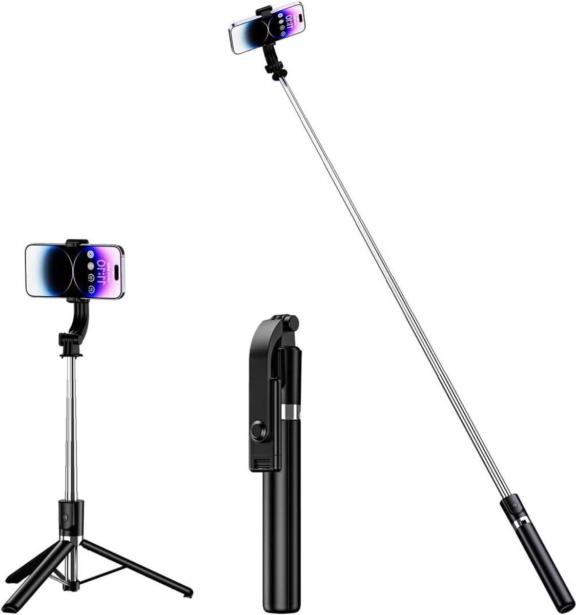 67-inch Uitschuifbare en Draagbare Stabiele Selfie Stick Statief met Draadloze Afstandsbediening Sluiter - Voor iPhone Android Smartphone - Video-opname Foto's selfie stick voor mobiele telefoon