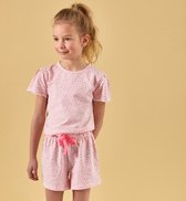 Little Label - zomer pyjama meisjes - luipaard roze - bio katoen - 6Y/110-116