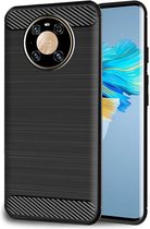 ebestStar - Hoes voor Huawei Mate 40 Pro, TPU Bescherming Cover, Koolstof Design Hoesje, Zwart