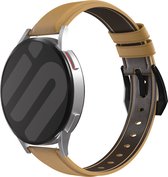 Strap-it Smartwatch bandje 22mm - lederen bandje geschikt voor Samsung Galaxy Watch 46mm / Galaxy Watch 3 45mm / Gear S3 Classic & Frontier - Amazfit GTR 47mm / GTR 2 / GTR 3 - Pro - OnePlus Watch - beige