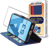 ebestStar - Hoes voor Samsung Galaxy A53 5G SM-A536B, Wallet Etui, Book case hoesje, Donkerblauw, Rood + Gehard Glas