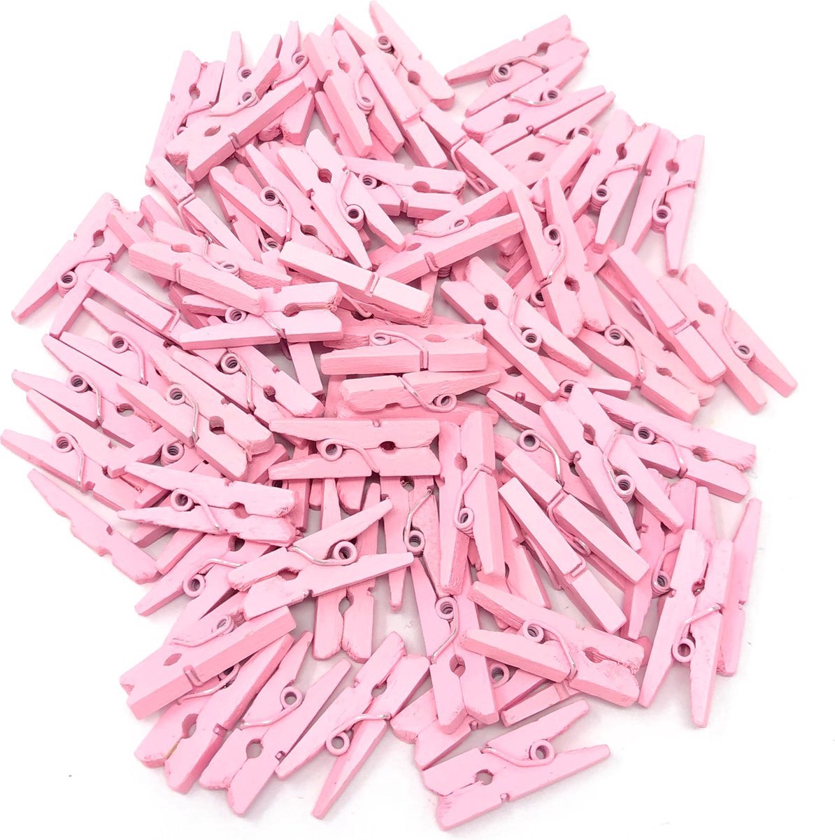Jumada's - Premium - Roze Kleine houten mini knijpers - 20 STUKS - Roze - Knijpertjes - Fotoknijpers