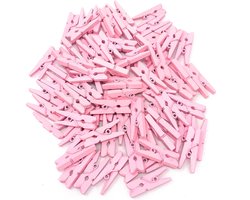 Jumada's - Premium - Roze Kleine houten mini knijpers - 20 STUKS - Roze - Knijpertjes - Fotoknijpers
