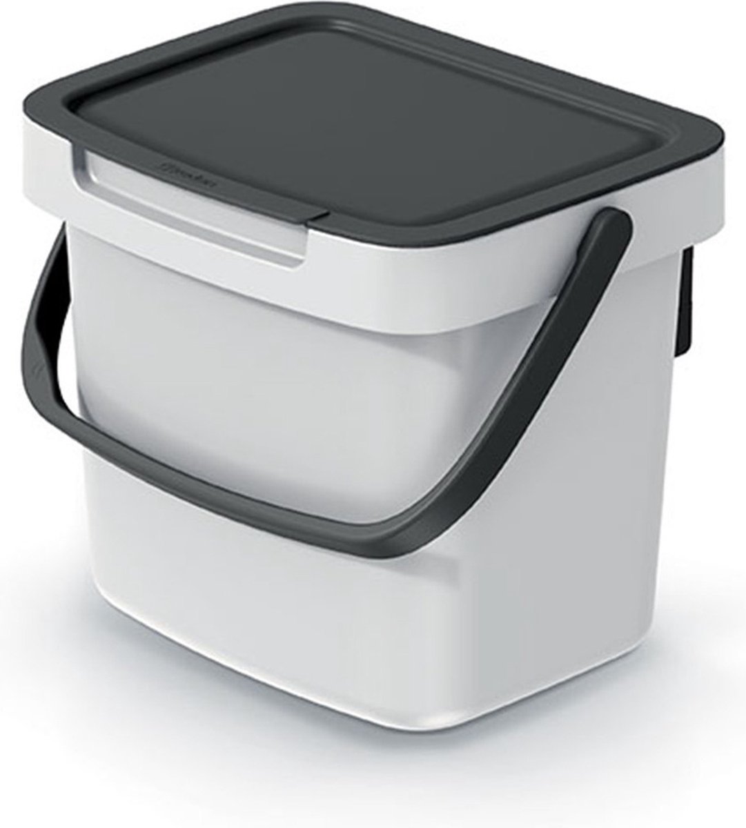 Keden GFT aanrecht afvalbak - creme wit - 3L - afsluitbaar - 19 x 17 x 15 cm - klepje/hengsel - afval scheiden