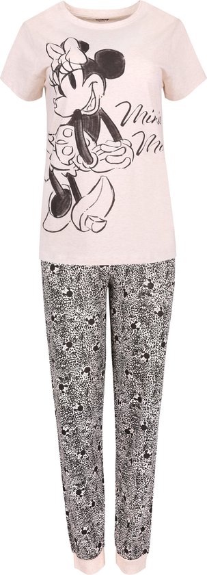 Beige-zwarte damespyjama met luipaardprint - Minnie Mouse DISNEY