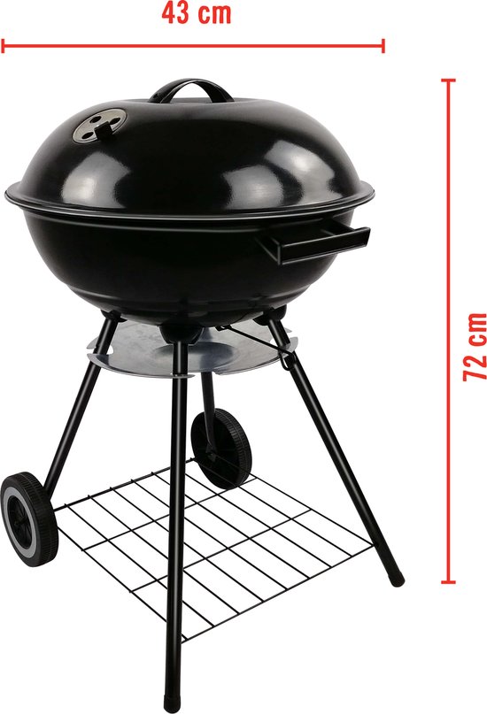 BBQ Collection Barbecue Rond Kogelbarbecue Houtskool BBQ met Deksel en Wielen Opbergrooster van BBQ Collection — afbeelding 4