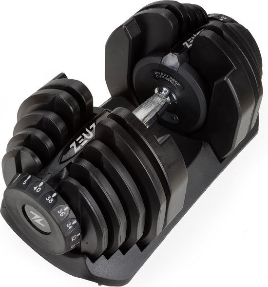 ZEUZ 1 Stuk Verstelbare Dumbell 5 KG t/m 40 KG - Gewichten Halterset – Fitness Sport Set – Conditie & Krachttraining – Halters