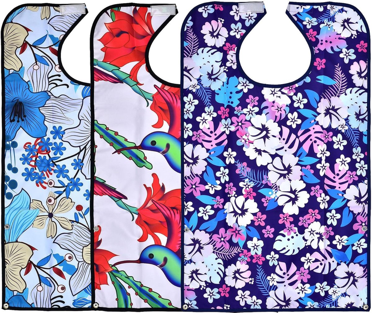 Goedkoopste Slabbetje voor volwassenen, vrouwen en ouderen, herbruikbaar en wasbaar, met kruimelvanger-zakje