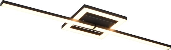 LED Plafondlamp - Plafondverlichting - Torna Aile - 17W - Warm Wit 3000K - Draaibaar - Mat Zwart - Metaal