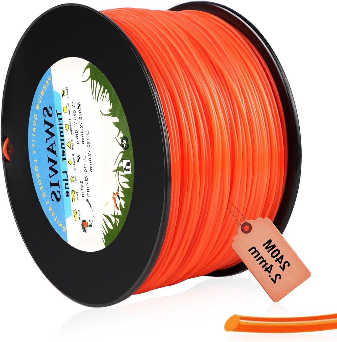 Bobine De Fil De Tondeuse à Gazon 2,4 Mm X 100 M, Fil De