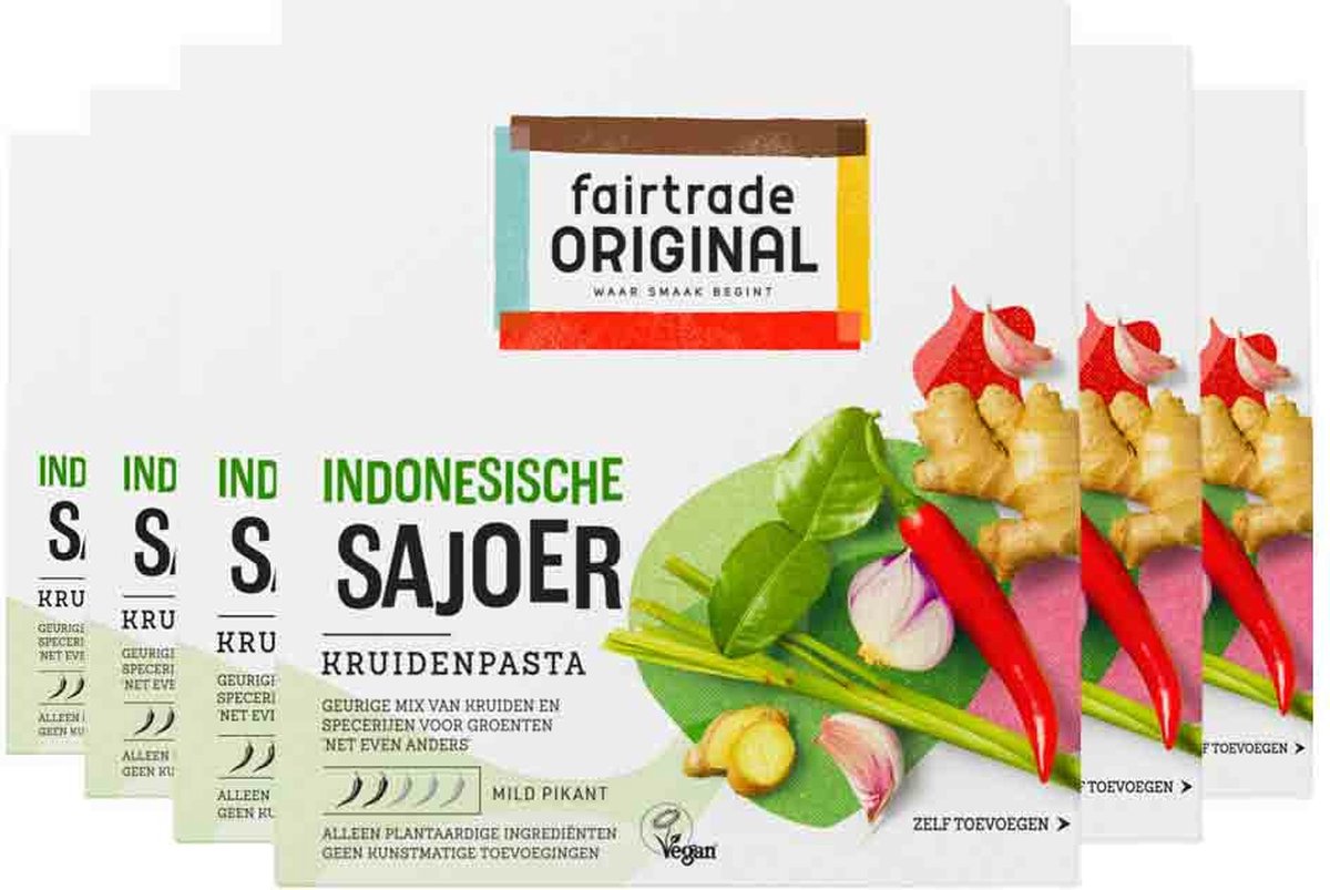 Fairtrade Original Boemboe Sajoer - 6 x 75 gr - Voordeelverpakking