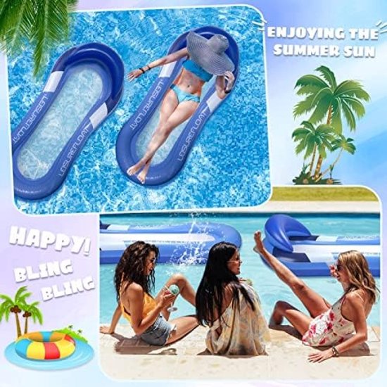 Hamac Gonflable Pour Piscine 4 En 1 - Chaise Longue, Flotteur, Siège - PVC Résistant, Capacité 150 Kg - Pour Adultes Et Enfants - Couleurs Vives (rose, Jaune, Bleu)