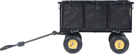 Bolderkar Corropoli 112x51x71 cm zwart en geel pro.tec van pro.tec — afbeelding 2