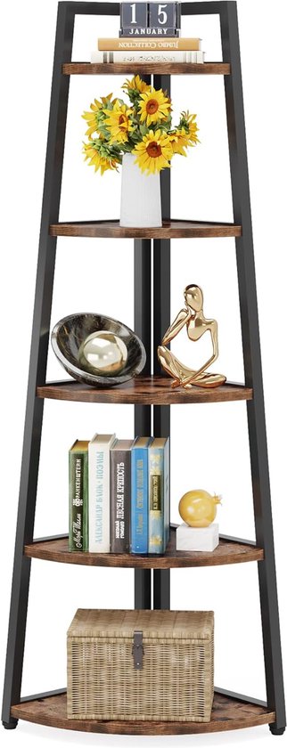 Tribesigns 170 cm Bücherregal, 5 Etagen Runde