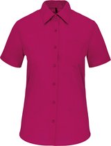 Kariban Overhemd in onderhoudsvriendelijk polykatoen-popeline korte mouwen dames K548 - Fuchsia - 3XL
