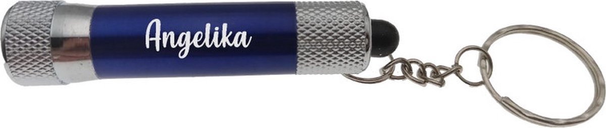 Zaklamp | Sleutelhanger | Met Naam | Blauw | Angelika