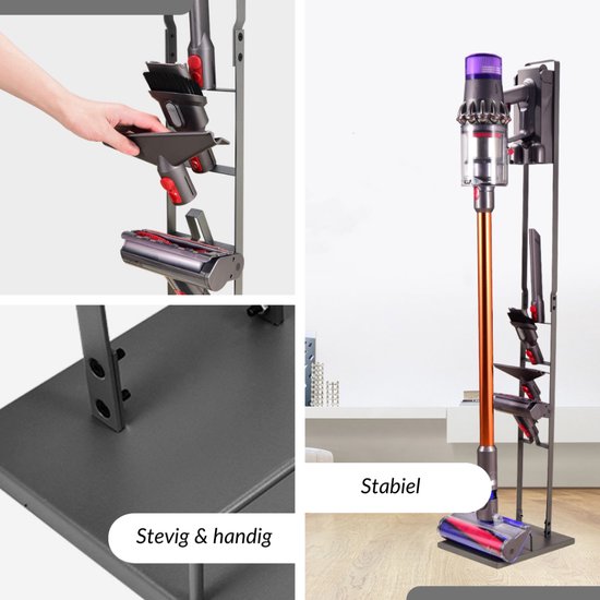 SensaHome - Support d'aspirateur en métal stable pour Dyson & Dyson Handheld avec espace pour accessoires et Accessoires de vêtements pour bébé d'aspirateur sans fil - Dyson