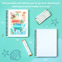 Spiraal notitieboek met 'Summer Time' print en decoratieve elementen, met een blanco notitieboek ernaast.