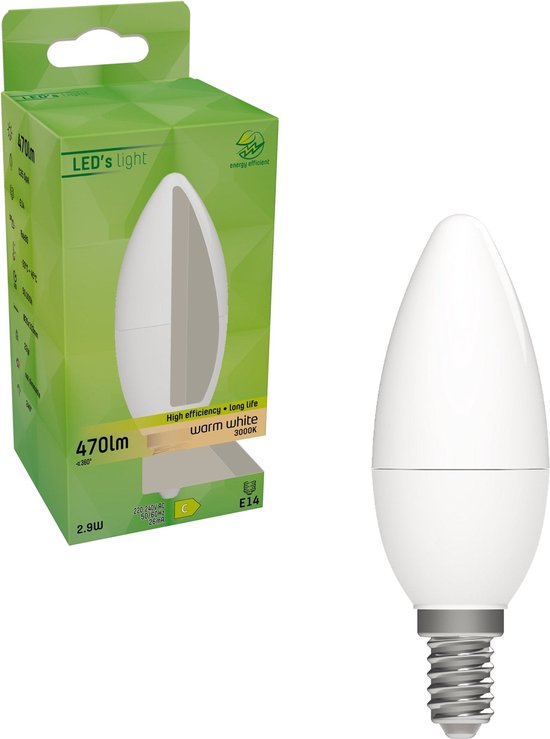 Elite LED Lamp Kaars E14 - Gaan tot 35 jaar mee - 2W/40W - 470 lm - Warm wit