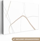 Canvas schilderij 180x120 cm - Wanddecoratie Abstract - Minimalisme - Line art - Muurdecoratie woonkamer - Slaapkamer decoratie - Kamer accessoires - Schilderijen