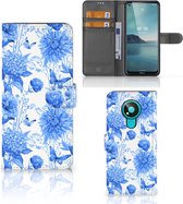 Hoesje voor Nokia 3.4 Flowers Blue
