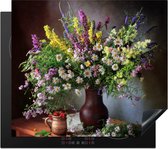 KitchenYeah® Inductie beschermer 60x50 cm - Stilleven - Boeket - Bloemen - Kookplaataccessoires - Afdekplaat voor kookplaat - Inductieplaat mat - Afdekmat voor inductiekookplaat - Keuken decoratie