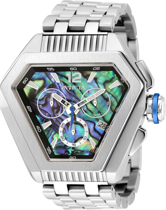 Invicta Speedway 20072 Quartz Herenhorloge - 51mm Zwart Wijzerplaat - Roestvrijstaal
