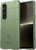 Sony Xperia 1 VI Hoesje - Rugged Shield TPU Gelcase - Groen - GSM Hoesje - Telefoonhoesje Geschikt Voor Sony Xperia 1 VI