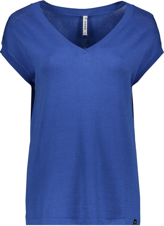 Zoso T-shirt Nora Knitted Sweater 242 1010 Strong Blue Dames Maat - 3XL