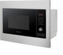 Inbouwmagnetron met RVS-look en zwart bedieningspaneel met digitale display.