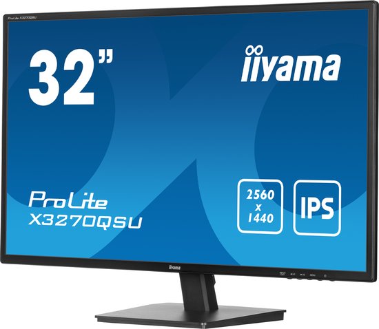 32-inch Iiyama ProLite X3270QSU monitor met QHD IPS-scherm.